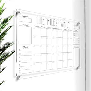 Personalized Acrylic Calendar | Large Acrylic Calendar | Wall Calendar Dry Erase | Dry Erase Wall Calendar | Home & Living Acrylic Calendar