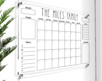Personalized Acrylic Calendar | Large Acrylic Calendar | Wall Calendar Dry Erase | Dry Erase Wall Calendar | Home & Living Acrylic Calendar
