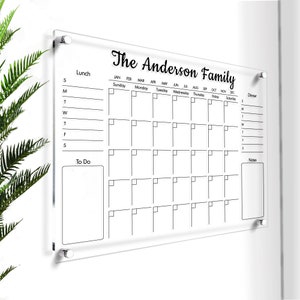 Acrylic Wall Calendar | Personalized Acrylic Calendar | Home & Living Acrylic Calendar | Family Calendar Dry Erase Board 2025 | Preview
