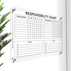 Dry Erase Wall Calendar | Acrylic Family Calendar | Personalized Wall Calendar 2025 | Monthly & Weekly Planner for Wall | Command Center
