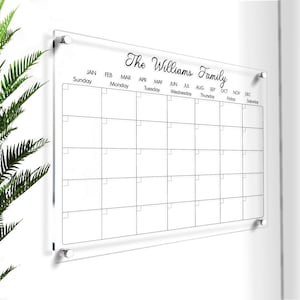 Large Wall Acrylic Planner | Wall Calendar | Large Calendar | Minimalist Dry Erase Calendar | Dry Erase Memo Board | 2025 Wall Calendar