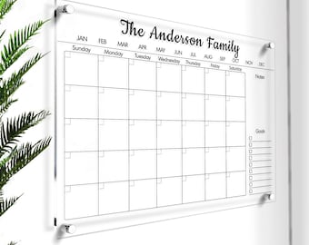 Acrylic Wall Calendar | Personalized Acrylic Planner | Family Wall Planner | Custom Command Center | Dry Erase Board | 2026 Wall Calendar