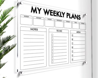 Dry Erase Weekly Planner | 2026 Command Center | Large Personalized Weekly Planner | Perpetual Memo Board | 2026 Vision Board | Free Preview