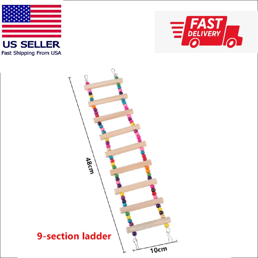 Bird 9 Sections Ladder Toys Play Set Fun Colorful for Bird Cages Etsy
