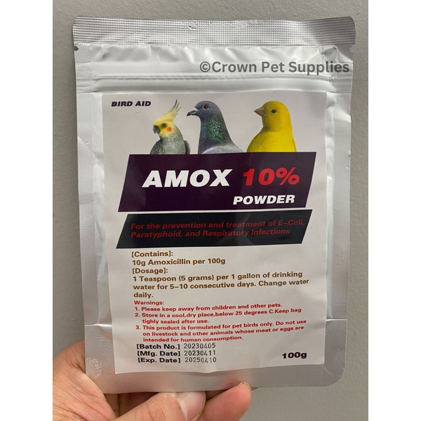 Amoxicillin 10% Powder For Respiratory system & Paratyphoid (Salmonella) For Pigeons Birds