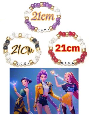 3 Bracelets K-pop Demon Zoey Rumi Mira - Bijoux Cosplay Fan - Avec Connexion Magnétique - Cadeau Fan