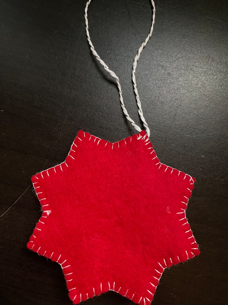 Green - Star - Hand Embroidered Felt Christmas Decor Ornament 16