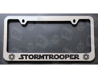 STAR WARS IMPERIAL" License Plate Frame, Custom Made Of Chrome - Foto 6