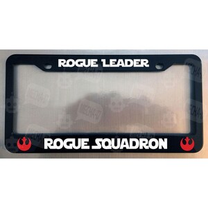 Rogue Leader Rogue Squadron Glossy Black License Plate Frame