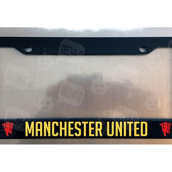 Manchester United Glossy Black License Plate Frame