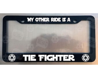 Star Wars Galactic Empire Chrome Stainless Steel License Plate With Caps