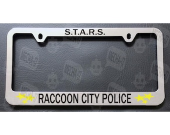 Marco para matrícula cromado de la policía de Raccoon City S.T.A.R.S.