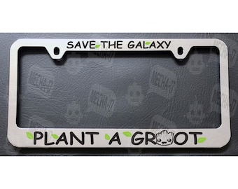 Save The Galaxy Plant A Groot Chrome License Plate Frame