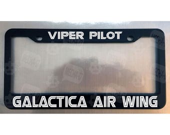 Marco para matrícula de piloto de Viper Galactica Air Wing, color negro brillante