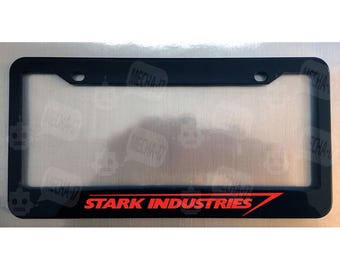 Stark Industries Glossy Black License Plate Frame