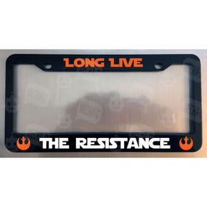 Long Live The Resistance Glossy Black License Plate Frame