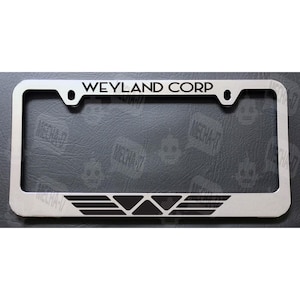 Weyland Corporation chrome License Plate Frame