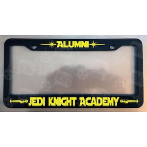Jedi Knight Academy Alumni Glossy Black License Plate Frame