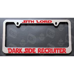 Sith Lord Dark Side Recruiter Chrome License Plate Frame