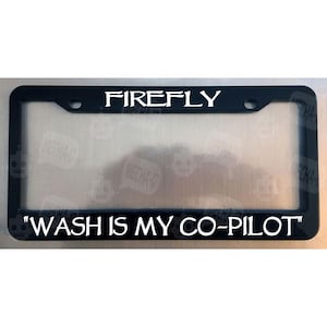 Moldura de placa preta brilhante Wash Is My Co-pilot