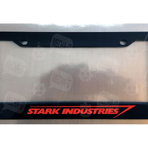 Stark Industries Glossy Black License Plate Frame