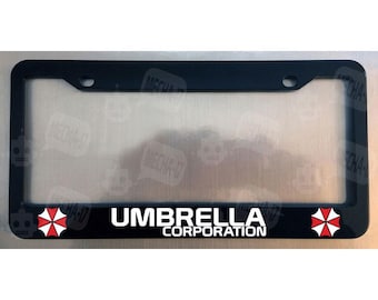 Umbrella Corporation Glossy Black License Plate Frame