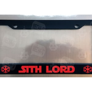 Sith Lord Glossy Black License Plate Frame