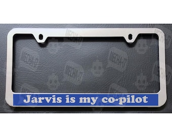 Cadre de plaque d'immatriculation chromé Jarvis Is My Copilot