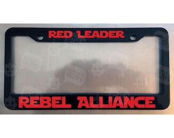 Marco para matrícula de color negro brillante de la Alianza Rebelde de Red Leader