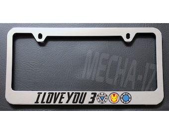 Marco para matrícula cromado I Love You 3000