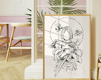 Joan of Arc with Sword in Armor Digital Printable Download Print Sketch Drawing Hand Drawn Joan D'Arc Saint of Orlean The Maid