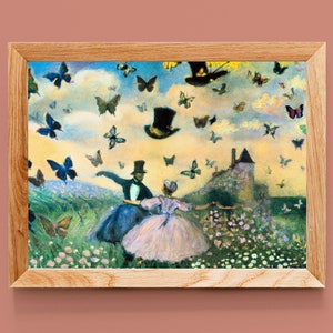 Butterflies of the Meadow Ballet Print, Whimsical Painting Poster Art, Printable Downloadable Digital Art, Dancers Decor Poster