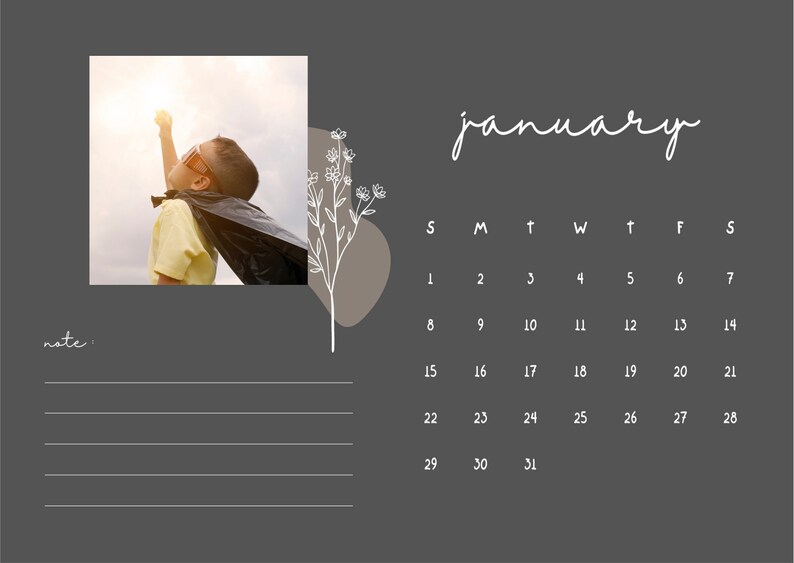 Digital Calendar Printable Editable Instant Dowload Etsy