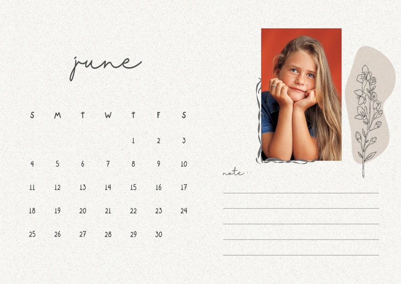 Digital Calendar Printable Editable Instant Dowload Etsy