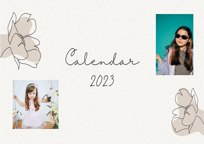 Digital Calendar Printable Editable Instant Dowload Etsy