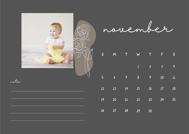 Digital Calendar Printable Editable Instant Dowload Etsy