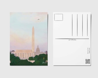 Washington DC Postcard -Lincoln Memorial, Washington Monument and Capitol Building!