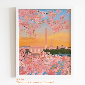 Blooming District // Washington DC Cherry Blossom Print - Lincoln Memorial, Washington Monument and Capitol Building