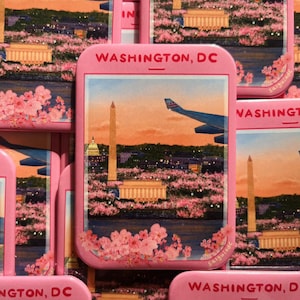 Washington, DC in Bloom Magnet - Capitol Building and Washington Monument