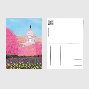 Washington DC Cherry Blossom Carte postale - Capitole au printemps