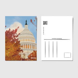 Carte postale de Washington DC - Capitole des États-Unis à l'automne