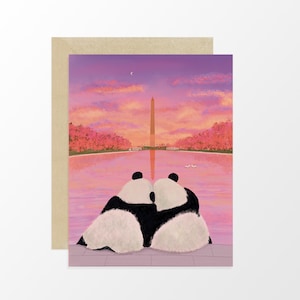 Pandas amoureux | Carte de Saint-Valentin panda dessinée à la main !