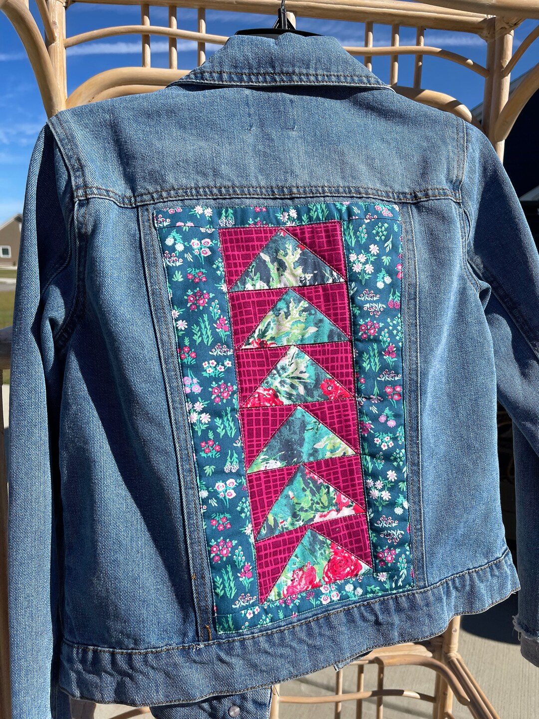Quilted Denim Jacket, Womens Small Etsy