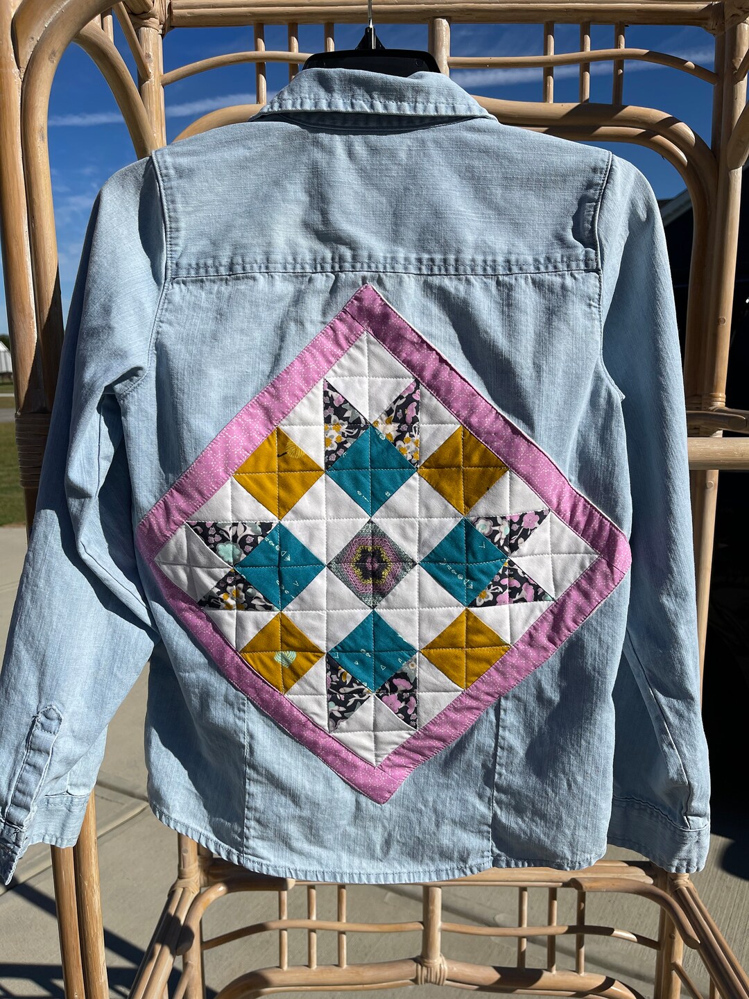 Quilted Denim Shirt, Childs XXL Etsy