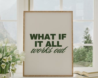 Arte de afirmación positiva, impresión sobre salud mental, cita sobre salud mental, autoayuda, motivación, arte de pared ¿Qué pasa si todo sale bien?