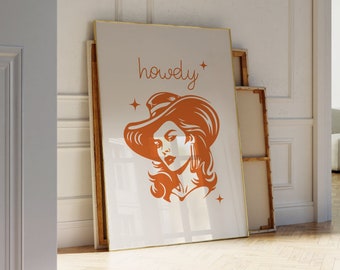 Wydruk kowbojski, sztuka ścienna retro western, minimalistyczny nowoczesny wystrój estetyczny w stylu wiejskim, plakat rodeo, dzieło sztuki kowbojskiej, modny wystrój domu w stylu zachodnim