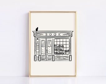 Bookshop Print, Bookshop Wall Art, Bookish Print, Bookish Wall Art, Book Lover Gift