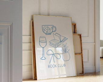 Book Print, Bookish Wall Art, Book Club, Book Wall Art, Bookish Art, Book Lover Print, Book Lover Gift, Book Poster, Trendy Wall Art
