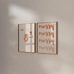 Kerstmuurkunst, kerstmuurdecoratie, print vrolijk kerstfeest, afdrukbare kerst, 2 kerstprints, boho-kerstkunst