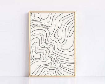 Mental Health Print, Therapy Office Decor, Mental Health Art, Self Care Print, Healing Is Not Linear